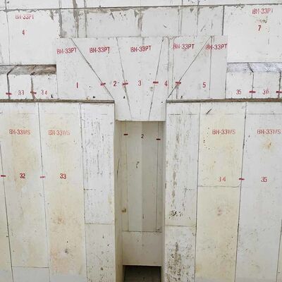 खरीदें 60TPD अंत में फायर भट्ठी अग्निरोधक ईंट कांच पिघलने भट्ठी online manufacture